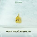  Charm Treo Túi Tiền Kim Bảo Vàng Trang Sức Thiết Kế Mặt Đá Thạch Anh Tóc Vàng (Kim, Thổ) 