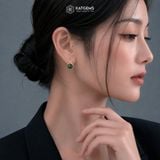  Khuyên Tai Thiết Kế Vàng Trang Sức Thanh Vân Cát Tường Ngọc Bích Canada 7-8ly (Không Kén Mệnh) Độc Quyền Katgems 