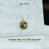  Charm Treo Túi Tiền Kim Bảo Vàng Trang Sức Thiết Kế Mặt ĐáThạch Anh Tóc Xanh (Mộc, Hỏa) 