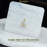  Charm Treo Túi Tiền Kim Bảo Vàng Trang Sức Thiết Kế Mặt Đá Moonstone (Kim, Thủy) 