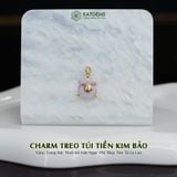  Charm Treo Túi Tiền Kim Bảo Vàng Trang Sức Thiết Kế Mặt Ngọc Phỉ Thúy Tím Tử La Lan (Không Kén Mệnh) 