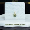  Charm Treo Túi Tiền Kim Bảo Vàng Trang Sức Thiết Kế Mặt Ngọc Phỉ Thúy Hoa Bay (Không Kén Mệnh) 