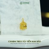  Charm Treo Túi Tiền Kim Bảo Vàng Trang Sức Thiết Kế Mặt Đá Thạch Anh Tóc Vàng (Kim, Thổ) 