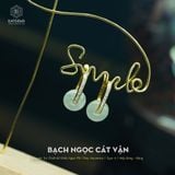  Khuyên Tai Thiết Kế Vàng Trang Sức Bạch Ngọc Cát  Vận Ngọc Phỉ Thúy Myanmar Type A (Không Kén Mệnh) 