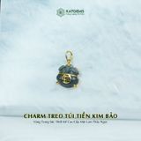  Charm Treo Túi Tiền Kim Bảo Vàng Trang Sức Thiết Kế Mặt Ngọc Lam Thủy (Không Kén Mệnh) 