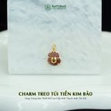 Charm Treo Túi Tiền Kim Bảo Vàng Trang Sức Thiết Kế Mặt Đá Thạch Anh Tóc Đỏ (Hỏa, Thổ) 