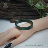  Vòng Ngọc Khối Ngọc Bích Canada Có Vân Lý Bản Vuông 10Ly Kèm Kiểm Định (Không Kén Mệnh) 