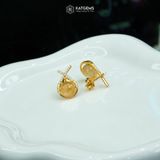  Khuyên Tai Thiết Kế Vàng Trang Sức Thanh Vân Cát Tường Thạch Anh Tóc Vàng 7-8ly ( Kim, Thổ ) Độc Quyền Katgems (Hàng Đặt 7-15 ngày) 