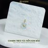  Charm Treo Túi Tiền Kim Bảo Vàng Trang Sức Thiết Kế Mặt Đá Aquamarine (Mộc, Thủy) 