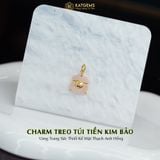  Charm Treo Túi Tiền Kim Bảo Vàng Trang Sức Thiết Kế Mặt Đá Thạch Anh Hồng (Hỏa, Thổ) 