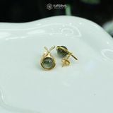  Khuyên Tai Thiết Kế Vàng Trang Sức Thanh Vân Cát Tường Thạch Anh Tóc Xanh 7-8ly ( Hỏa, Mộc ) Độc Quyền Katgems (Hàng Đặt 7-15 ngày) 
