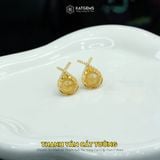  Khuyên Tai Thiết Kế Vàng Trang Sức Thanh Vân Cát Tường Thạch Anh Tóc Vàng 7-8ly ( Kim, Thổ ) Độc Quyền Katgems (Hàng Đặt 7-15 ngày) 