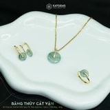  Khuyên Tai Thiết Kế Vàng Trang Sức Băng Thúy Cát Vận Ngọc Phỉ Thúy Myanmar Type A (Không Kén Mệnh) 