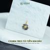  Charm Treo Túi Tiền Kim Bảo Vàng Trang Sức Thiết Kế Mặt Đá Thạch Anh Tóc Đen (Mộc, Thủy) 