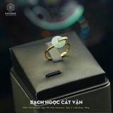  Nhẫn Thiết Kế Vàng Trang Sức Bạch Ngọc Cát Vận Ngọc Phỉ Thuý Myanmar Type A (Không Kén Mệnh) 