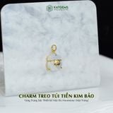  Charm Treo Túi Tiền Kim Bảo Vàng Trang Sức Thiết Kế Mặt Đá Moonstone (Kim, Thủy) 