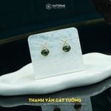  Khuyên Tai Thiết Kế Vàng Trang Sức Thanh Vân Cát Tường Ngọc Bích Canada 7-8ly (Không Kén Mệnh) Độc Quyền Katgems 