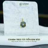  Charm Treo Túi Tiền Kim Bảo Vàng Trang Sức Thiết Kế Mặt Ngọc Lam Thủy (Không Kén Mệnh) 