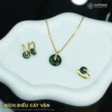  Khuyên Tai Thiết Kế Vàng Trang Sức Bích Điếu Cát Vận Ngọc Bích Canada (Không Kén Mệnh) Độc Quyền Katgems 