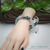  Vòng Khối Ngọc Phỉ Thúy Jade A Lục Lý Phiêu Hoa Cao Cấp Bản Hẹ KT: 11.9 x 8.5 x 56.8mm (Không Kén Mệnh) 260465 