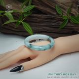  Vòng Khối Ngọc Phỉ Thúy Hoa Bay Cao Cấp Bản Hẹ KT: 11.1 x 8.3 x 54.3 (Không Kén Mệnh) 2617444 