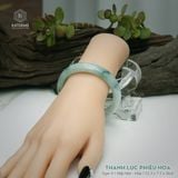  Vòng Khối Ngọc Phỉ Thúy Thanh Lục Phiêu Hoa Cao Cấp Bản Hẹ KT: 12.3 x 7.5 x 56.6  (Không Kén Mệnh) 261816 