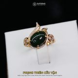  Nhẫn Vàng Phụng Thiên Cửu Vận Ngọc Bích Canada (Không Kén Mệnh) Độc Quyền Katgems 