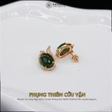  Khuyên Tai Vàng Phụng Thiên Cửu Vận Ngọc Bích Canada KT: 10x8x4li (Không Kén Mệnh) Độc Quyền Katgems 