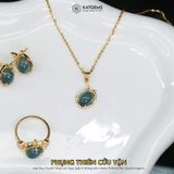  Bộ Trang Sức Vàng Phụng Thiên Cửu Vận Lam Ngọc Jade A ( Không Kén Mệnh ) Độc Quyền Katgems 