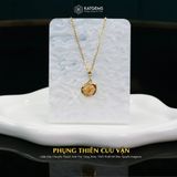  Mặt Dây Chuyền Vàng Phụng Thiên Cửu Vận Thạch Anh Tóc Vàng (Kim, Thổ ) Độc Quyền Katgems 