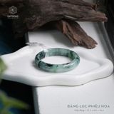  Vòng Khối Ngọc Phỉ Thúy Jade A Băng Lục Phiêu Hoa Cao Cấp Bản Hẹ 12.3 x 8.6 x 56.6 (Không Kén Mệnh) 