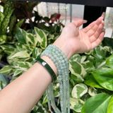  Chuỗi Vòng Cổ Ngọc Phỉ Thúy Hoa Bay Jade A Hạt 7.6ly (Không Kén Mệnh) 1-200004 