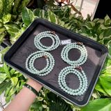  Chuỗi Vòng Cổ Ngọc Phỉ Thúy Hoa Bay Jade A Hạt 7.6ly (Không Kén Mệnh) 1-200004 