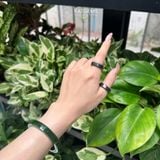  Nhẫn Ngọc Khối Phỉ Thúy Gà Đen Bản Vuông (Không Kén Mệnh) 