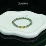  Vòng Đơn Ngọc Phỉ Thúy Gà Đen Nếp Băng 6ly Mix Cỏ Bốn Lá Vàng Trang Sức (Không Kén Mệnh) 2-134002 