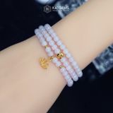 Vòng Chuỗi 4.7li Ngọc Phỉ Thúy Tím Tử La Lan Mix Bi Kim Tiền Và Charm Hoa Sen Vàng Trang Sức (Không Kén Mệnh) 1-127037 