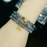  Vòng Chuỗi 5.9li Phỉ Thúy Gà Đen Mix Bi Kim Tiền, Cỏ Bốn Lá Và Charm Hoa Sen Vàng Trang Sức (Không Kén Mệnh) 2-240001 