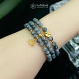  Vòng Chuỗi 5.9li Phỉ Thúy Gà Đen Mix Bi Kim Tiền, Cỏ Bốn Lá Và Charm Hoa Sen Vàng Trang Sức (Không Kén Mệnh) 2-240001 