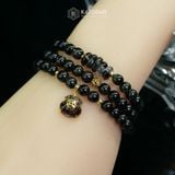  Vòng Chuỗi Đá Thạch Anh Tóc Đen 6ly Mix Bi Kim Tiền Vàng, Ngũ Điếu Và Túi Tiền Kim Bảo Bản Nâng Cấp (Mộc, Thủy) 1-124001 