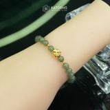  Vòng Đơn Ngọc Phỉ Thúy Gà Đen Nếp Băng 6ly Mix Cỏ Bốn Lá Vàng Trang Sức (Không Kén Mệnh) 2-134002 
