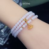  Vòng Chuỗi 4.7li Ngọc Phỉ Thúy Tím Tử La Lan Mix Bi Kim Tiền Và Charm Hoa Sen Vàng Trang Sức (Không Kén Mệnh) 1-127037 