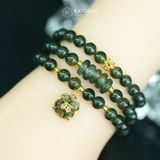  Vòng Chuỗi 6li Thạch Anh Tóc Xanh Mix Bi Kim Tiền, Ngũ Điếu Và Túi Tiền Kim Bảo Bản Nâng Cấp (Hỏa, Mộc) 1-124004 