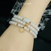 Vòng Chuỗi Bạch Ngọc 5.6ly Mix Bi Kim Tiền Vàng, Ngũ Điếu Và Cỏ Bốn Lá Vàng Trang Sức (Không Kén Mệnh) V-129004 