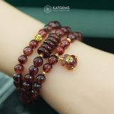 Vòng Chuỗi 6.7li Thạch Anh Tóc Đỏ Mix Bi Kim Tiền, Ngũ Điếu Và Túi Tiền Kim Bảo Bản Nâng Cấp (Hỏa, Thổ) 1-122005 