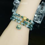  Vòng Chuỗi 5.8li Phỉ Thúy Hoa Bay Mix Bi Kim Tiền, Cỏ Bốn Lá Và Túi Tiền Kim Bảo Bản Nâng Cấp (Không Kén Mệnh) Vvip-127015 