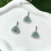  Mặt Phật Di Lặc Lam Ngọc Mini Bọc Bạc Gắn Đá Trang Sức KT: 27 x 20 x 5mm (Không Kén Mệnh) 