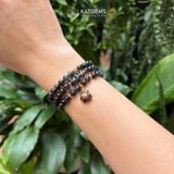  Vòng Chuỗi Đá Thạch Anh Tóc Đen 6ly Mix Bi Kim Tiền Vàng, Ngũ Điếu Và Túi Tiền Kim Bảo Bản Nâng Cấp (Mộc, Thủy) 1-124001 