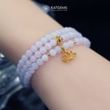 Vòng Chuỗi 4.7li Ngọc Phỉ Thúy Tím Tử La Lan Mix Bi Kim Tiền Và Charm Hoa Sen Vàng Trang Sức (Không Kén Mệnh) 1-127037 