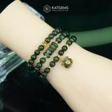  Vòng Chuỗi 6li Thạch Anh Tóc Xanh Mix Bi Kim Tiền, Ngũ Điếu Và Túi Tiền Kim Bảo Bản Nâng Cấp (Hỏa, Mộc) 1-124004 