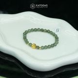  Vòng Đơn Ngọc Phỉ Thúy Gà Đen Nếp Băng 6ly Mix Cỏ Bốn Lá Vàng Trang Sức (Không Kén Mệnh) 2-134002 